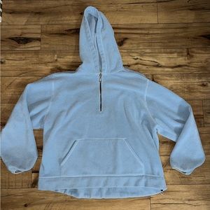 light blue quarter zip jacket